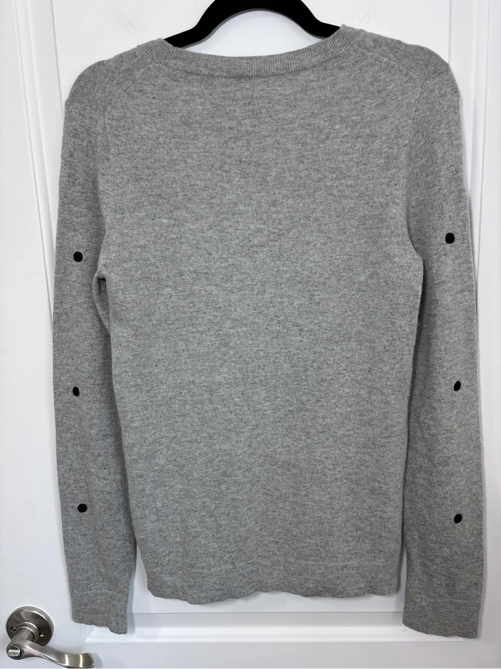 J.Crew Cotton Merino Wool Blend Gray Polka Dot Sweater - Size Medium